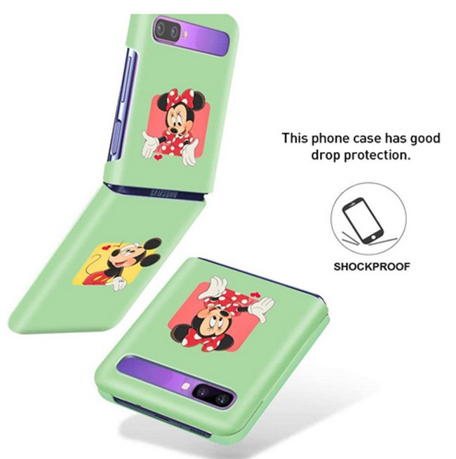 Mickey Mouse Edition Genuine Leather Shell Protective Cover Case for Samsung Galaxy Z Flip